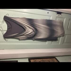 Ronan Chen Elegant Cowl Neck Mini Dress - Ombre Gray Design Size 3 Medium/ Large